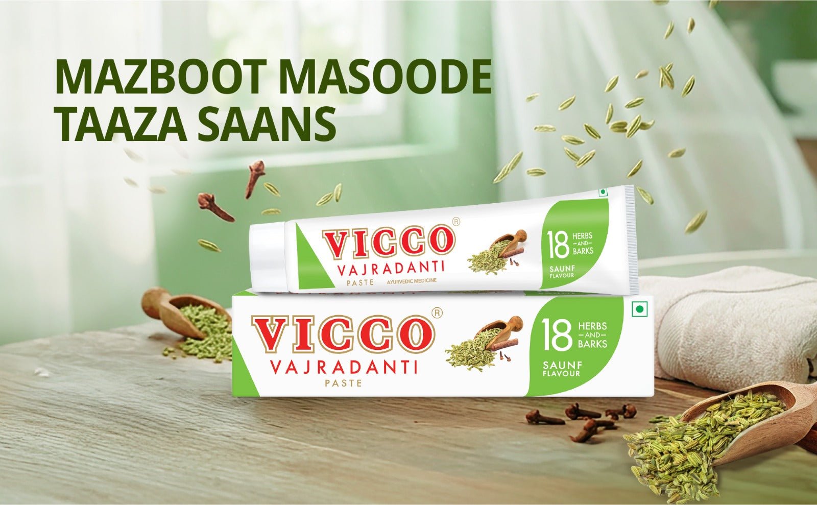 Saunf Aromalı Vicco Vajradanti Ezmesi