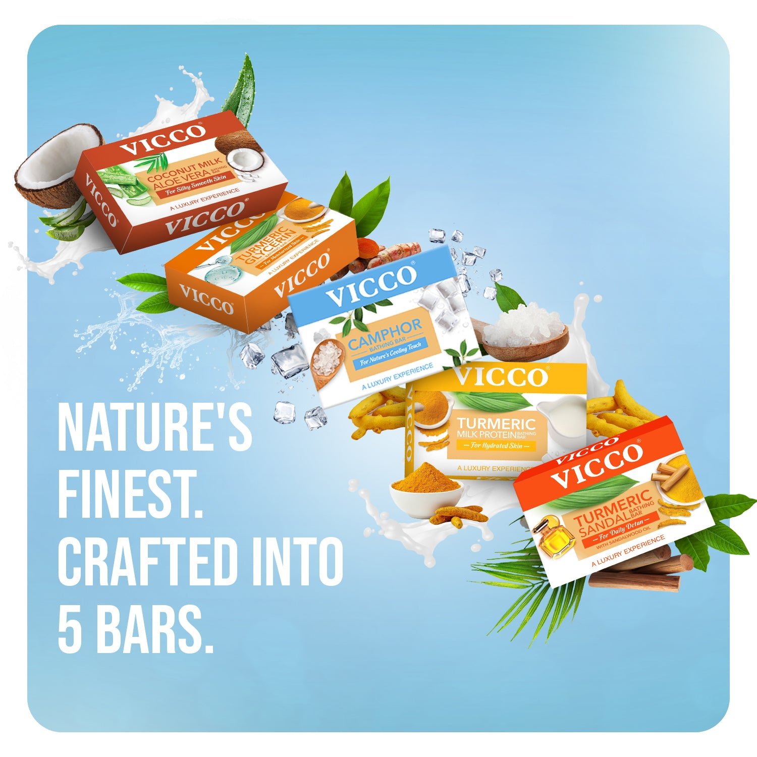 Vicco Lüks Ayurveda Çeşitli Banyo Barları (5'li Paket)